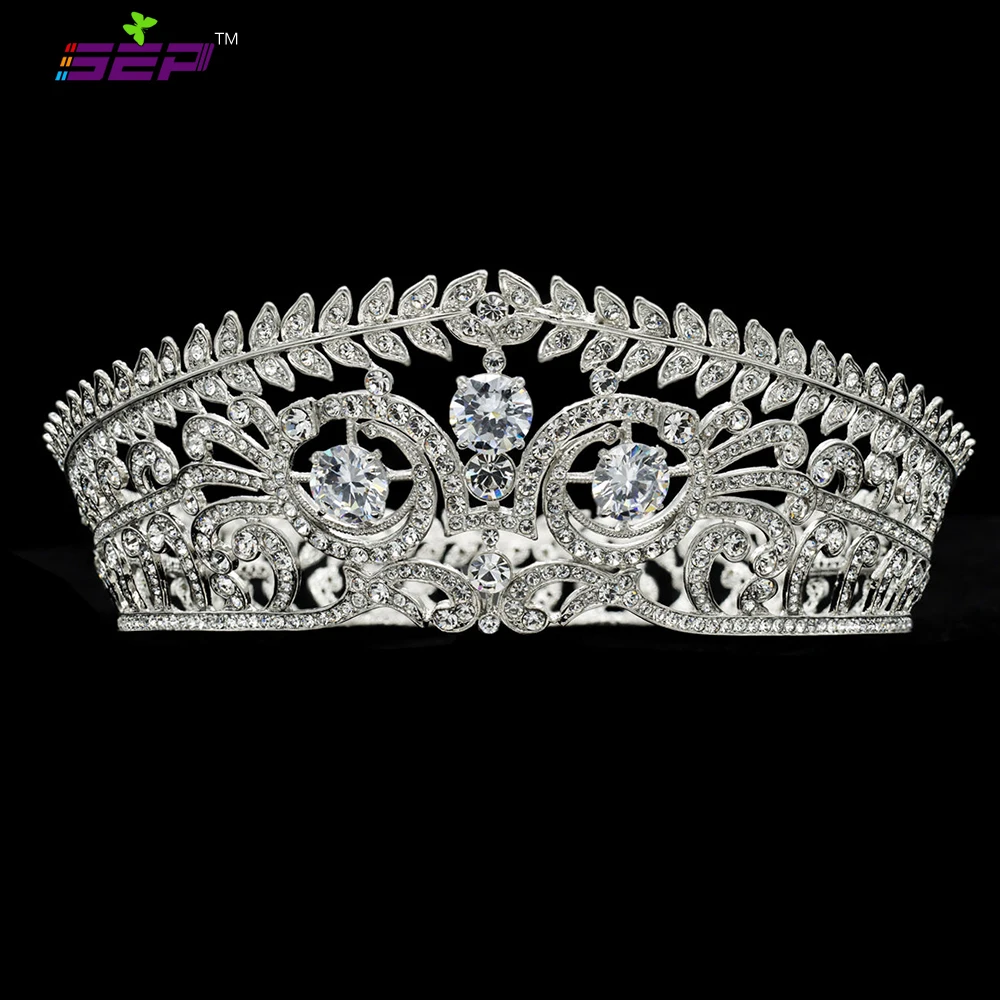 

Olive Branch Tiaras Crown for Wedding Accessories Really Austrian Crystals Zircon Prom Jewelry SHA8696