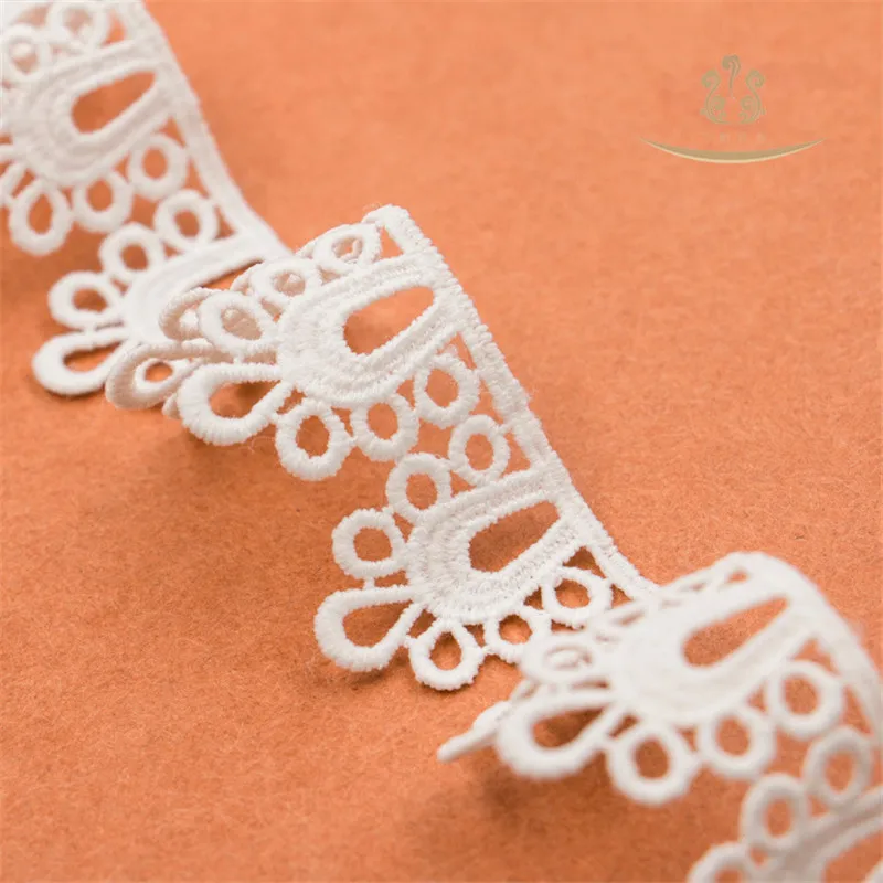 

5Yards Milk Embroidery Lace Factory Outlet One Side Lace Tape DIY Wedding Dress lace Sewing Accessories 33MM wide