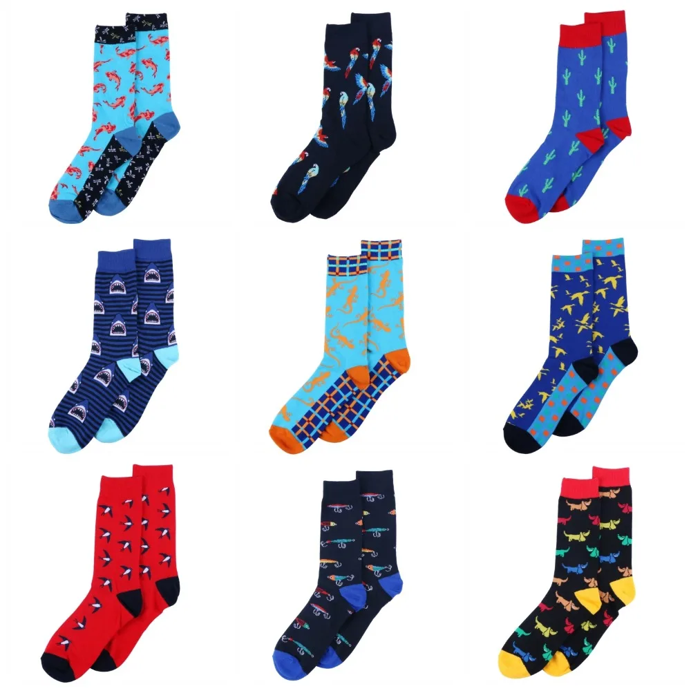

2019 new arrival socks for women men adult size funny cartoon animal sock shark Parrot lizard Goldfish pattern cute sock