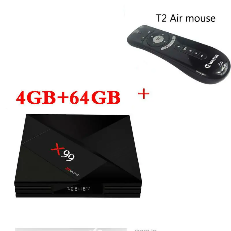 Smart tv BOX OLOEY RK3399 Android 7,1X99 4 Гб 64 Гб голосовой пульт 2,4G/5G двойной wifi BT4.1 4K медиаплеер X99 телеприставка Youtube - Цвет: X99 T2