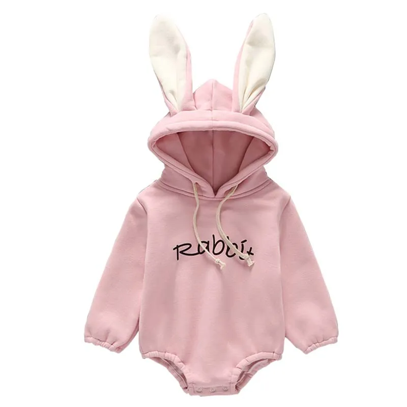 

Winter Baby Clothes Girls Clothing Rompers Letter Sweatshirt Style Baby Jumpsuit Hooded Fashionable Baby Cloth 0-24M