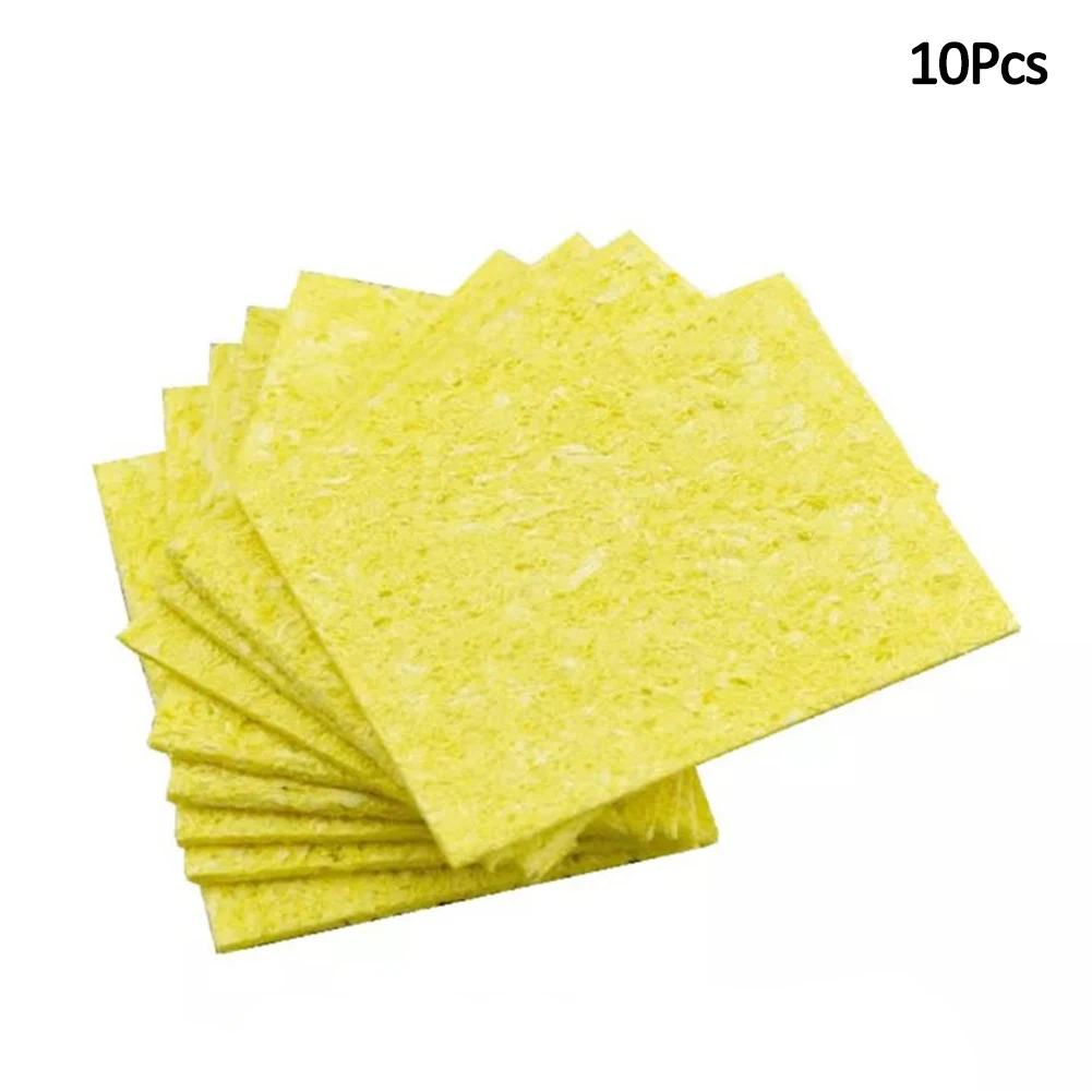 10 шт./компл. 50x35 мм Универсальный паяльник для подключения к сменные губки коврики Одеяло для припоя очищайте жало паяльника сварочный PCB Чистящая губка - Цвет: Цвет: желтый