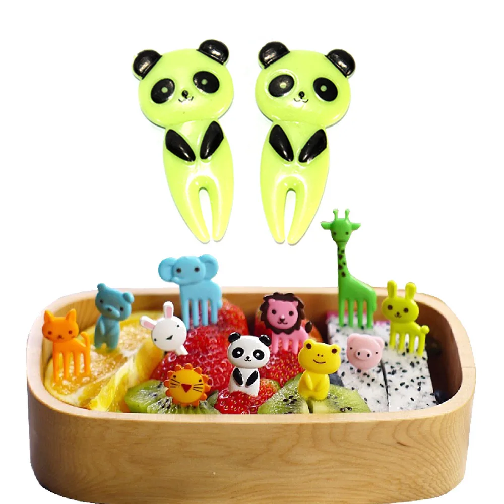 

Mini Animal Farm Cartoon Food Fork Fruit Pick Sign Bento Lunches Party Decor Vegetable Tableware Dinnerware 10pcs/set
