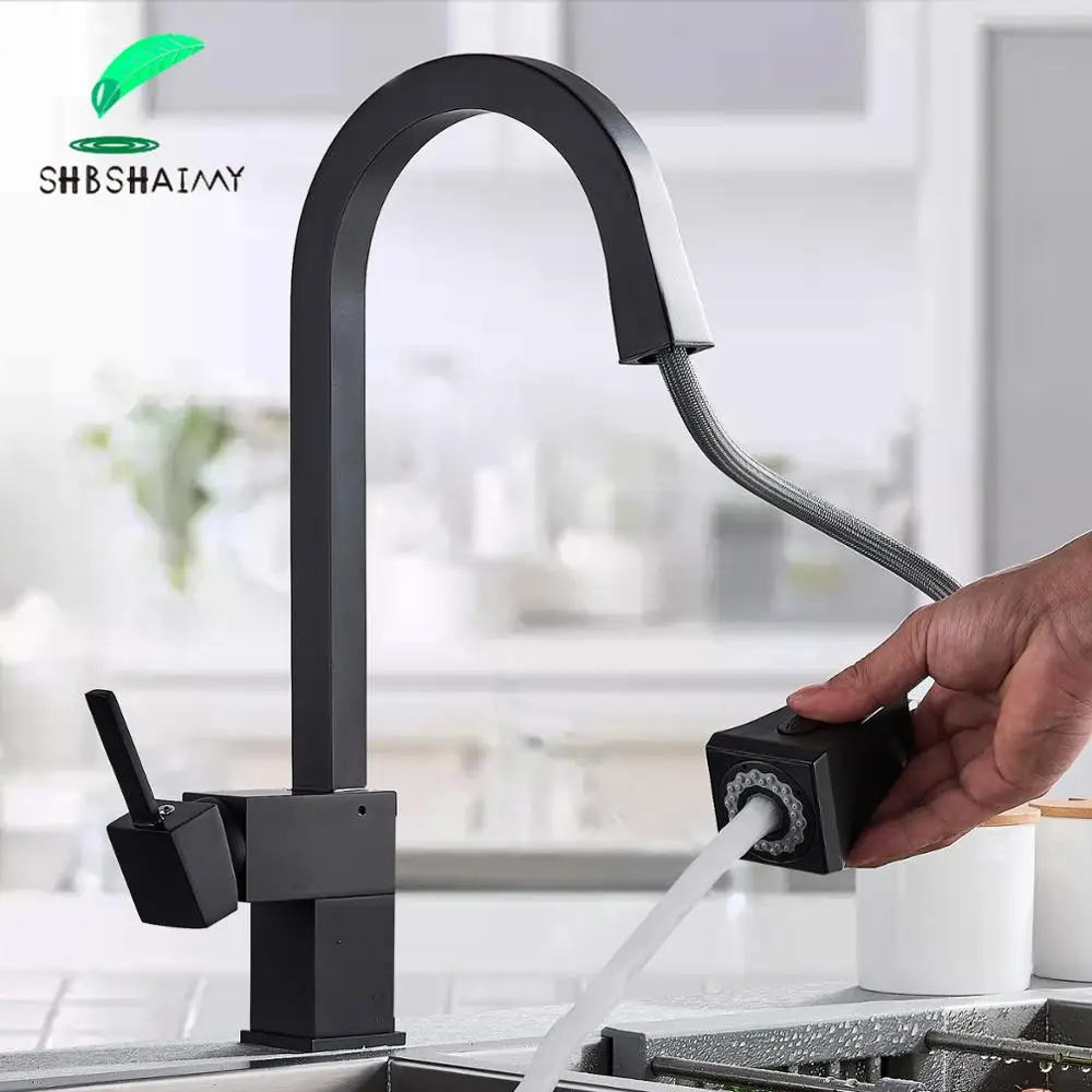 

Kitchen Faucet Multi-color Pull out 360 Rotation cozinha Tap Dual Water Mode Spout Crane Deck Mounted Hot Cold Water Mixer Tap