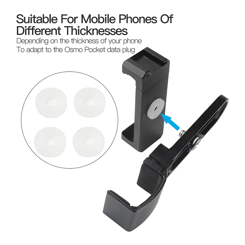 Aluminum alloy magnetic Mobile phone holder support selfie stick tripod mount For DJI osmo Pocket  Handheld gimbal camera accessories 1 (4)