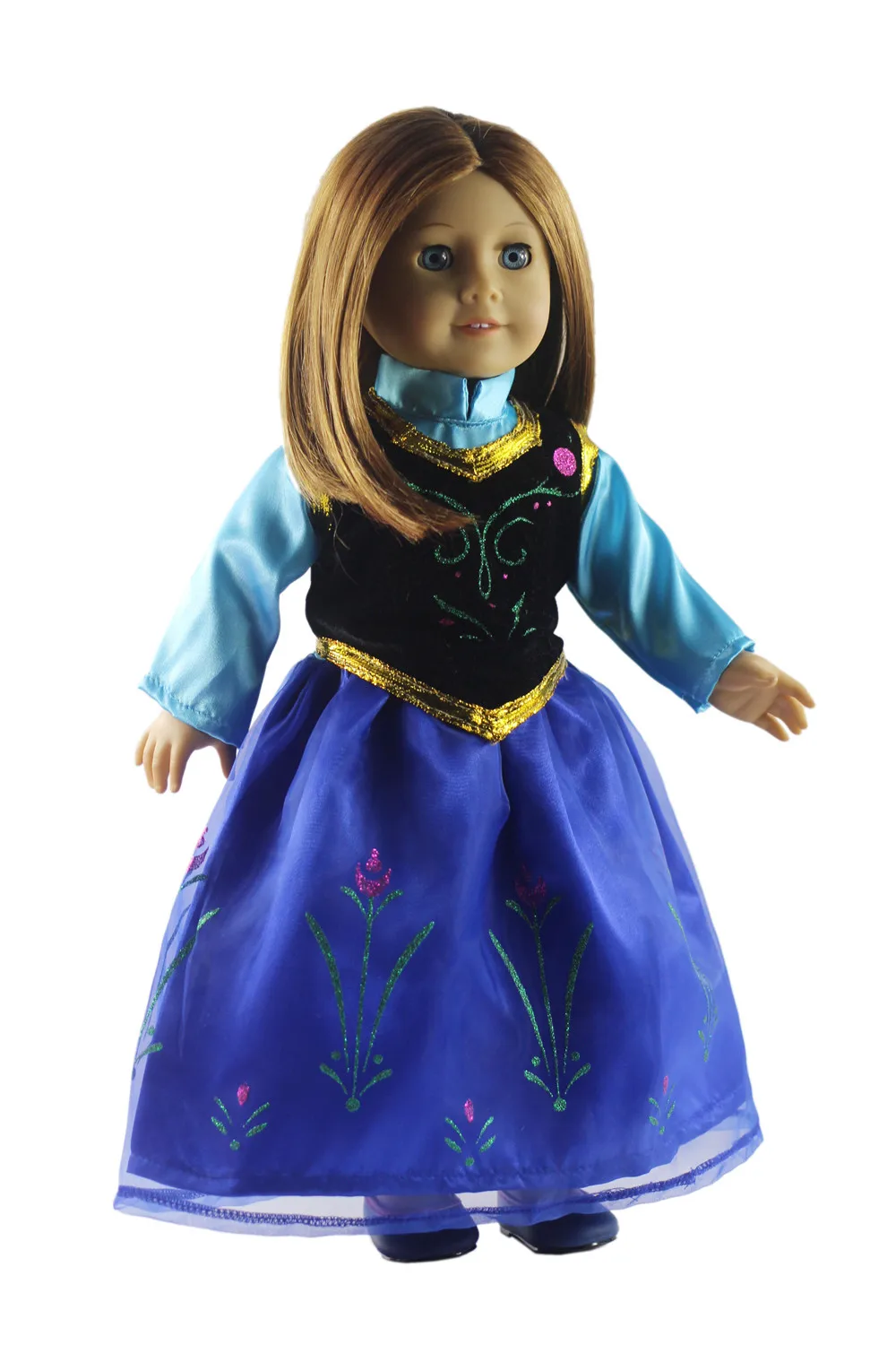 Комплект из 2 предметов: платье Анны и Эльзы; одежда для 1" ; костюм принцессы в стиле американской куклы; платье