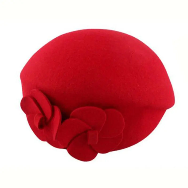 Для женщин Дамский Берет Плетеный мешок Шапка; шапка, вязанная крючком Стюардесса Авиакомпании вязаный Кепки - Цвет: Red
