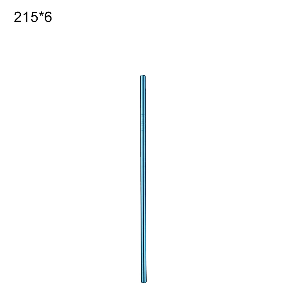 Blue 215-6 Z Многоразовые металлические соломинки 304 из нержавеющей стали соломинка изогнутая прямая соломинка для напитков с чистящей щеткой вечерние аксессуары высокого качества - Цвет: Blue 215-6 Z
