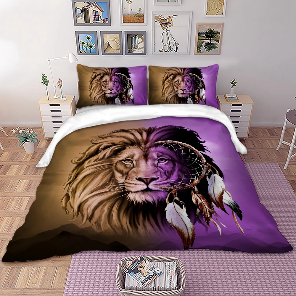 

3D Lion dreamcatchers Bedding Set Duvet Cover Bedclothes Twin queen king size 3pcs Home Textiles dropship