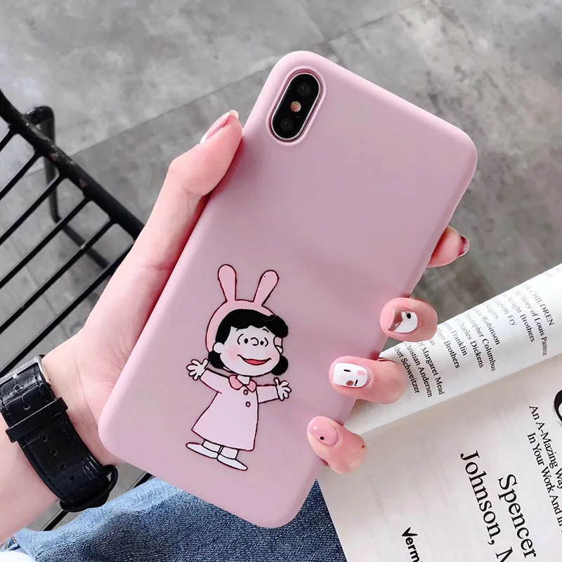 Милый чехол для телефона с рисунком из мультфильма "Charlie коричневый Lucy" для iphone 11 Pro Xs MAX XR X 6 6s 7 8 plus, мягкий чехол-накладка из ТПУ - Цвет: 2