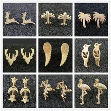 1 Cổ Bạc/Vàng Màu sắc Lá Phong/Nồi Cỏ Dại Lá Charm Mặt Dây Chuyền Bông Tai Trang Sức Cho phụ nữ(China)