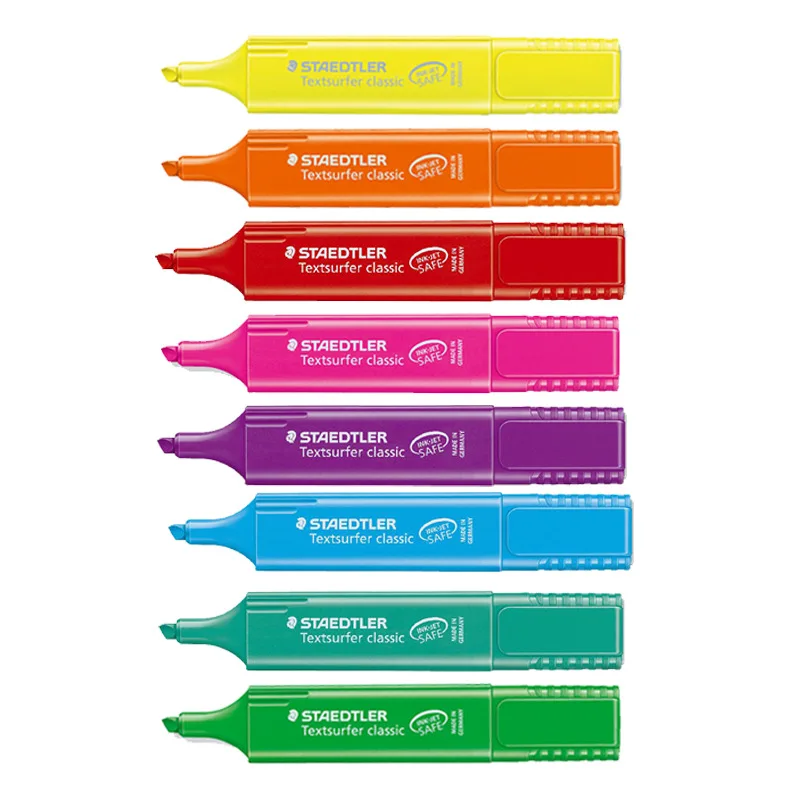 

Staedtler Textsurfer Classic Highlighters set Marker Oblique Tip Highlighters Fluorescent 4/6/8 Colors Available