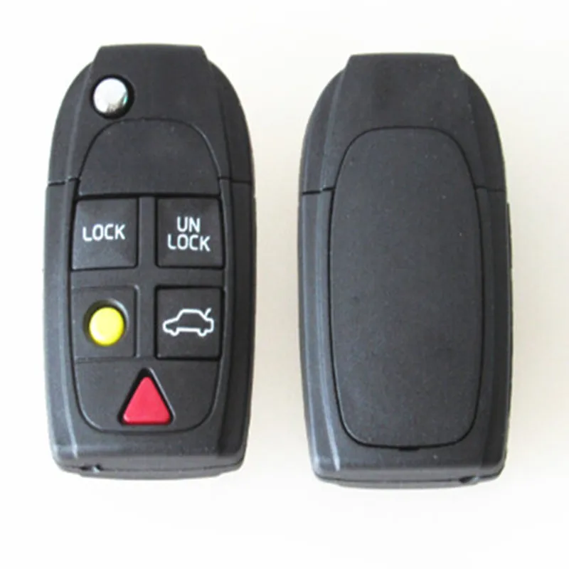 Чехол для автомобильного ключа DAKATU Складной флип-чехол для дистанционного ключа без ключа брелок 5 кнопок для Volvo S80 S60 V70 XC70 XC90