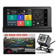 6.86 дюймов 4 г ADAS Видеорегистраторы для автомобилей Камера Android 5.1 GPS навигации WI-FI удаленного Мониторы видеокамера регистраторы регистратор с двумя объективами bluetooth
