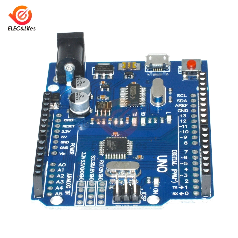 Мини USB плата UNO R3 CH340G MEGA328P UNO R3 ATMEGA328P AU совместимый CH340 для Arduino Micro USB DIY Kit ATMEGA328P-AU