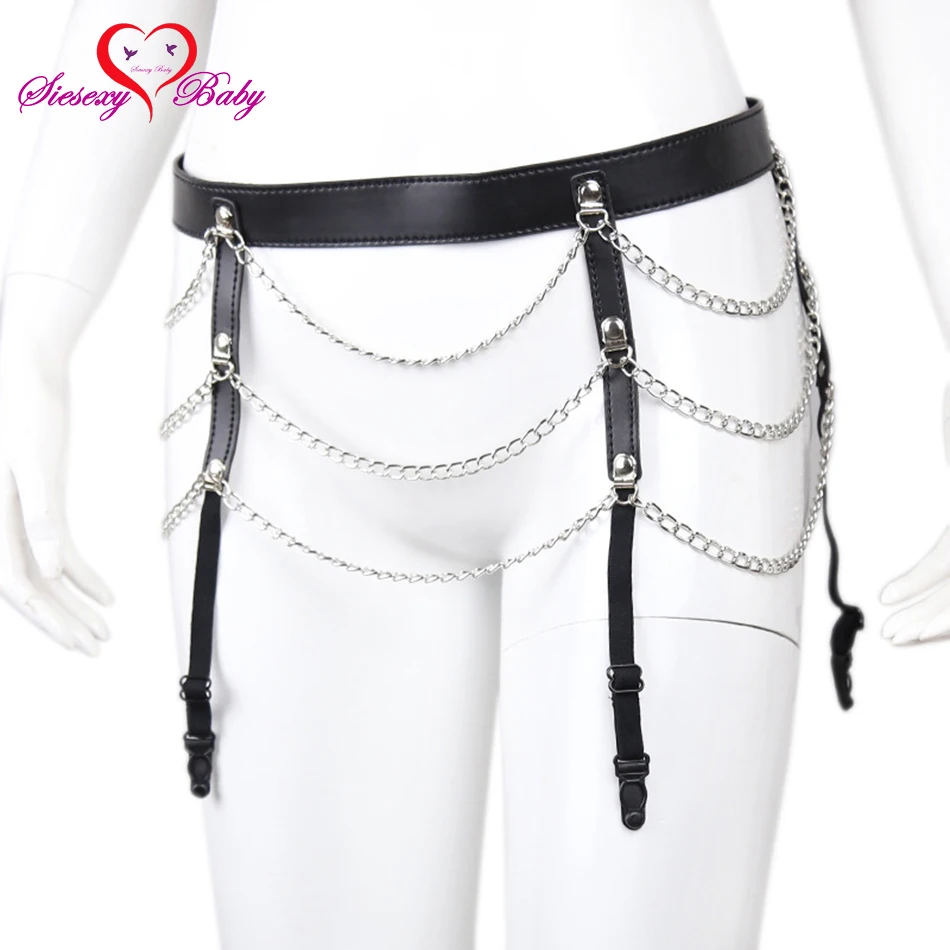 Pu Erotic Toys Bdsm Bondage Restraints Waist Restraint Metal Body Pussy 