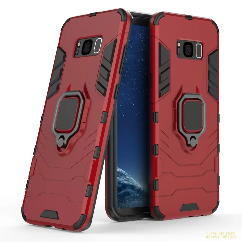 С кольцом-подставкой Гибридный бронированный чехол для телефона samsung S8