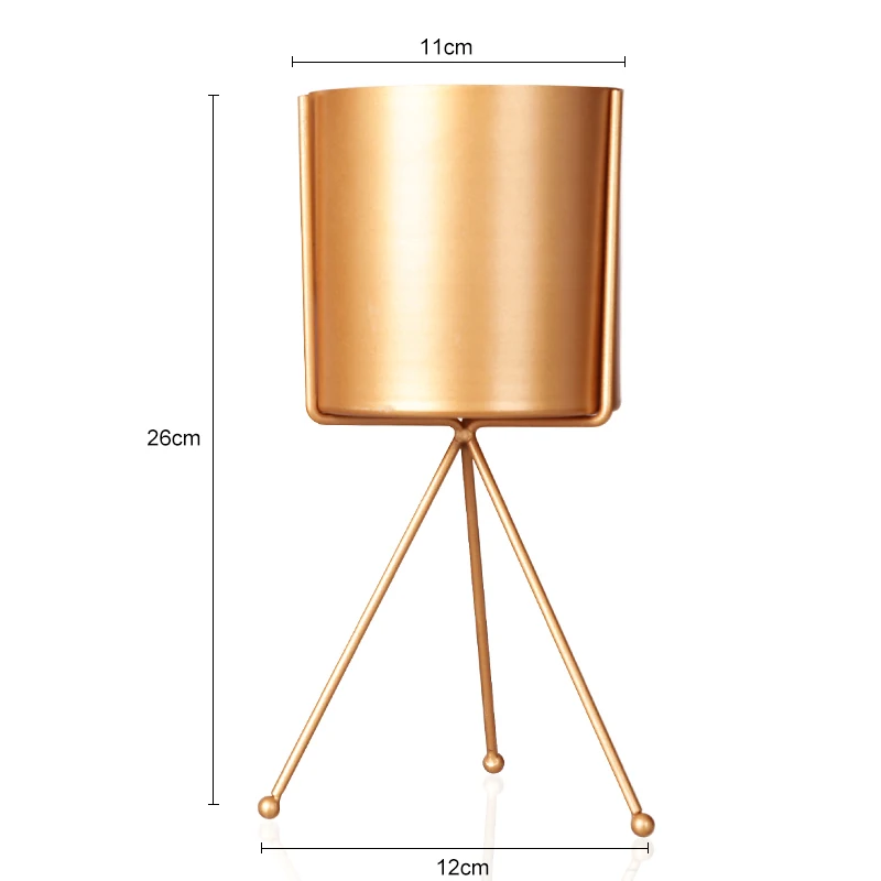 Золотой цветочный горшок из нержавеющей стали, цветочное растение, суккуленты в горшке, бонсай, домашний стол, украшение сада, орнамент - Цвет: 1pc Middle