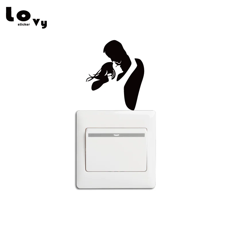 Loving Couple Vinyl Switch Sticker Romance Art Wall for Wedding Room Bedroom Home Decor SW0535 | Дом и сад