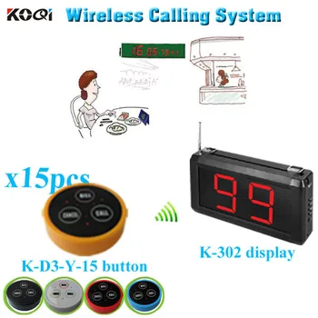 

Wireless Restaurant Ordering System with K-302 monitor K- D-3 transmitter button (1 display+15 table bell button)