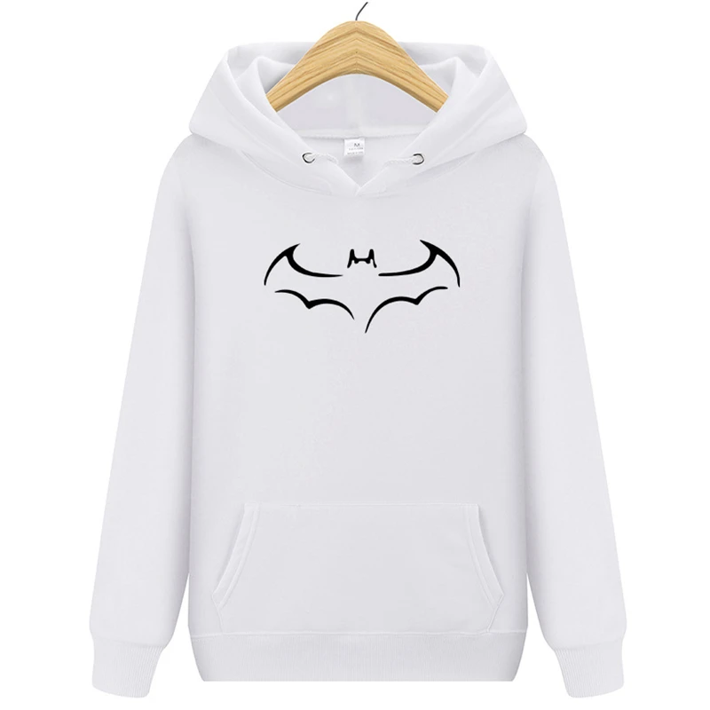 

Marvel Superhero Bat Print Fleece Hoodie Loose Men's Autumn Wear Winter Simple Personality Casual Sports Pullover 2019 New