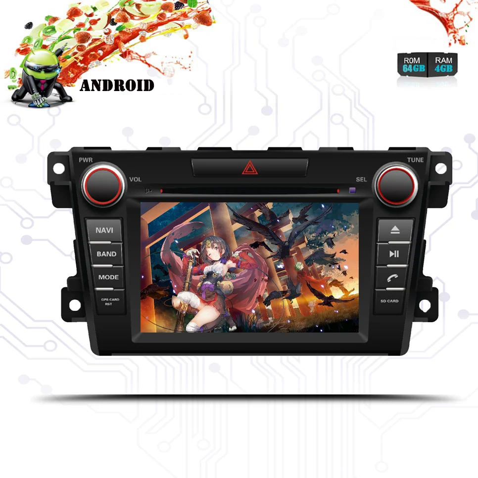 Cheap 2 DIN RAM 4GB ROM 64GB Touch screen Car dvd player For Mazda CX7 2007-2012 BT Video Android 9.1 multimedia dvd navigation system 2