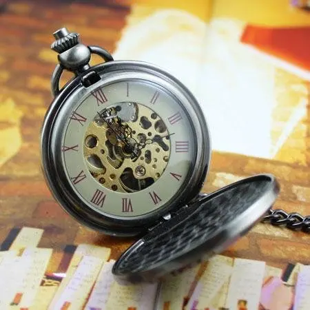 

COPPER JADE COLOR PATTERN MECHANICAL POCKET WATCH