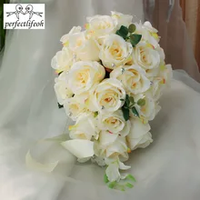 Perfectlifeoh цветок невесты Свадебные аксессуары подружки невесты шампанское водопад Свадебный Букет романтический свадебный букет