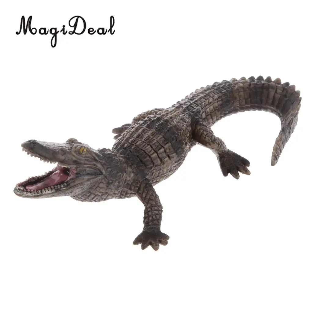MagiDeal 1Pc Realistic Reptile Crocodile Zoo Model Action Figure Decorative Collectibles for Home Room Office Decor Kids Boy Toy