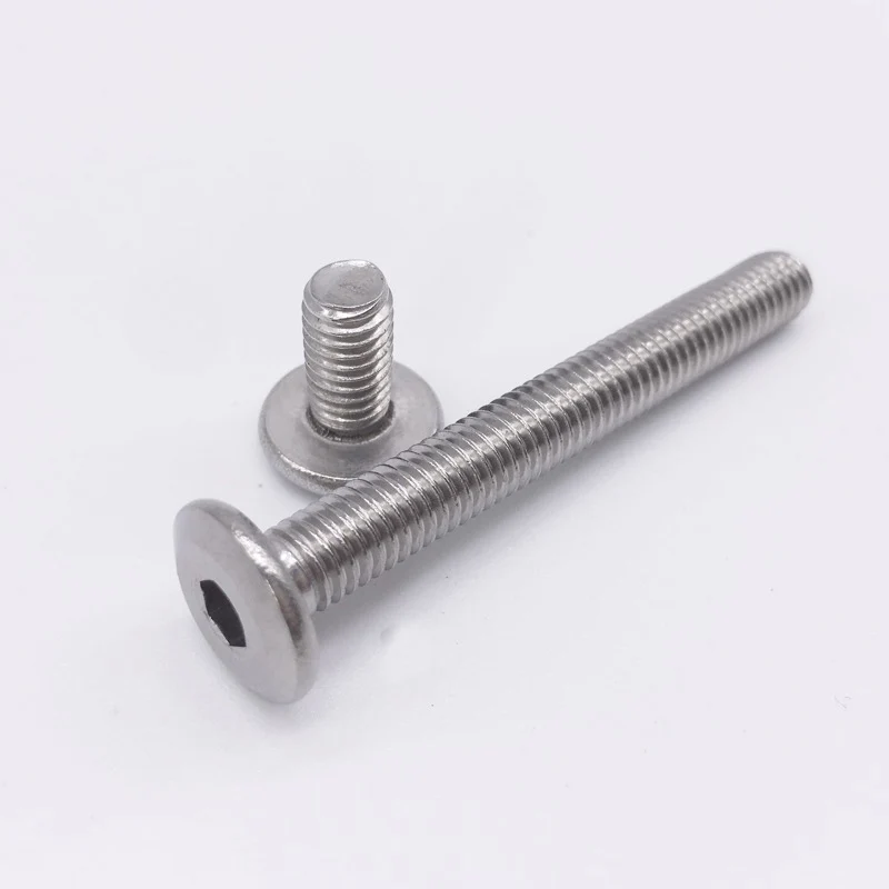 

50 Pcs M6 M8 Screws Stainless Steel Furniture Connector Bolts Flat Head Hex Socket For Barrel Nut Stainless Steel 304