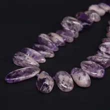 15.5″/strand Natural Raw Amethysts Freeform Nugget Loose Beads,Purple Crystal Top Drilled Stick Pendant Beads Jewelry Making