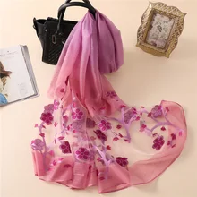 Дизайнерский брендовый женский шарф, модные женские шали и палантины, бандана, летние шелковые шарфы, украшение на шею, пляжные палантины