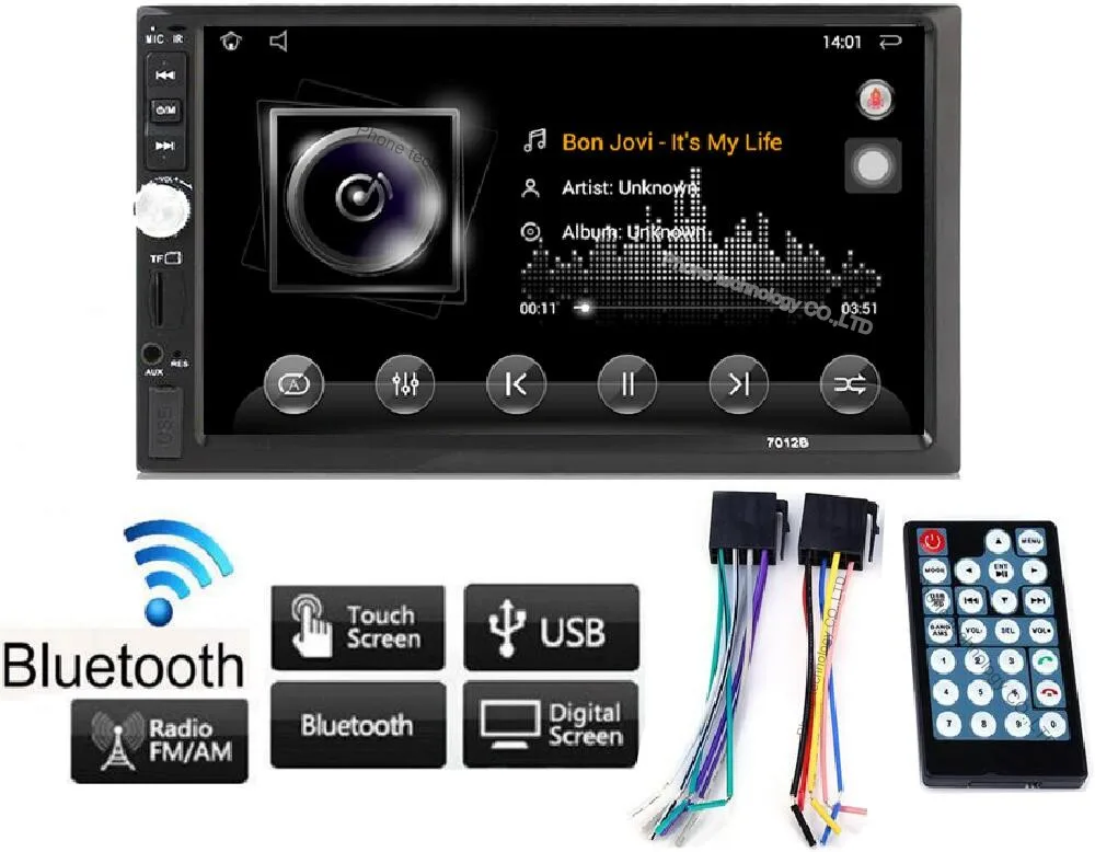 2 Din car Radio Stereo Player Bluetooth Phone AUX IN MP3 ... wiring car radio with bluetooth 