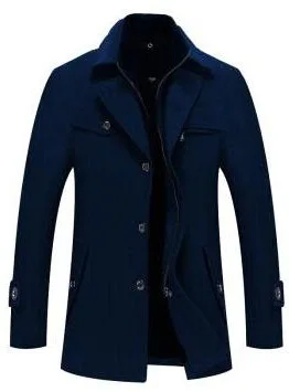 Мужская Повседневная теплая куртка Peacoat толстая приталенная верхняя одежда для