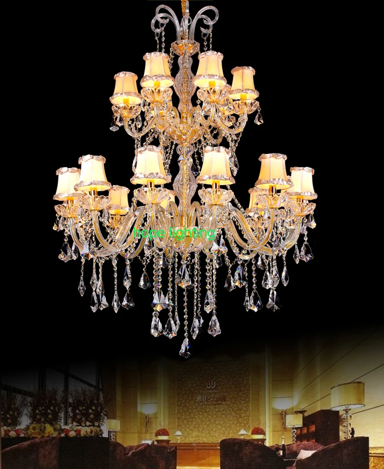 Modern Crystal Fabric Shade Chandelier Luxury And Modern Crystal Fabric Shade Chandelier Luxury And For Hotel Saloon Led Contemporary Gold In Chandeliers From Lights
