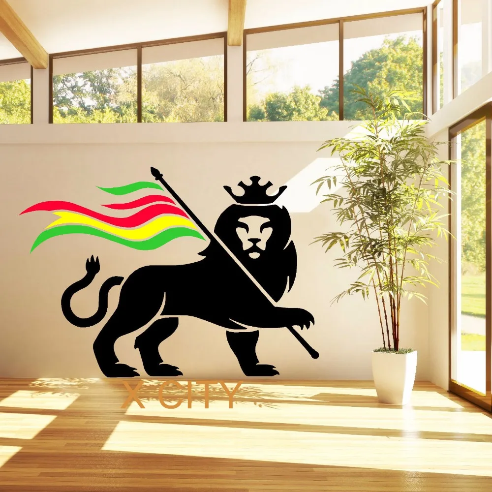Online Get Rasta Wall Decor Aliexpress Alibaba Group Rasta Lion Rastafari Of Judah Bob Marley Giant Wall Sticker Vinyl Art Decal Stencil Window Door Room Decoration Mural