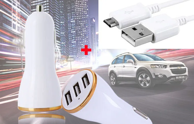 2A 1A 3 USB мобильный телефон автомобильное Зарядное устройство + кабель для Oukitel k4000