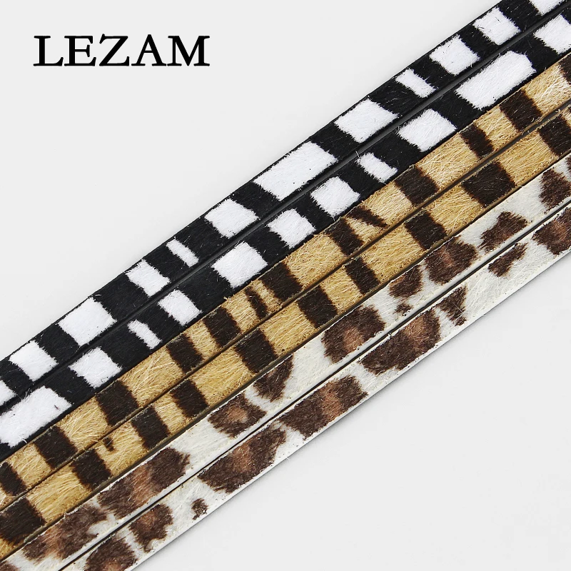 1.2meter Fashion Jewelry 5x2mm Flat Pu Leather Cord Stick Zabra/Pinto Further For Diy Making Findings Material | Украшения и