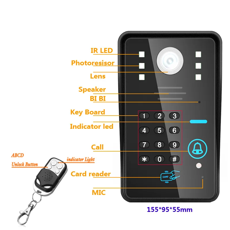 Mountainone 720 P Беспроводной WI-FI RFID пароль видео-телефон двери дверной звонок Домофон Системы Ночное Видение Электрический откидной Болт замка