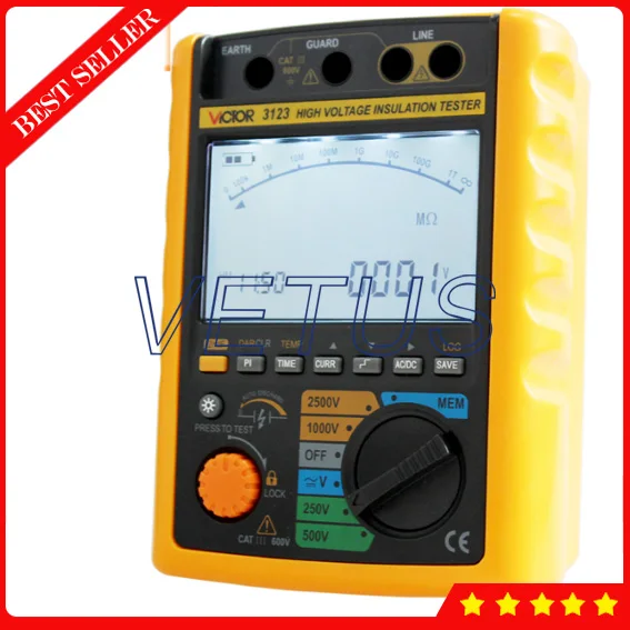 VC3123 цифровой измеритель сопротивления Мегаомметр|insulation tester megger|digital insulation