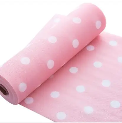 Бытовой водонепроницаемый ящик бумажный кухонный стол ящик полка вкладыш нескользящий шкаф контактная бумага DIY шкаф коврик в шкафчик коврик - Цвет: Pink Dots