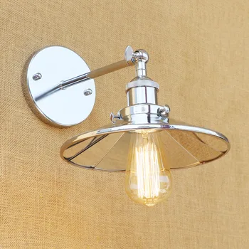 

Chrome American Village Iron Glass Vintage Wall Lamp Aisle Creative Bedroom E27 Bulb wall light bar led wall lamp RWL0059