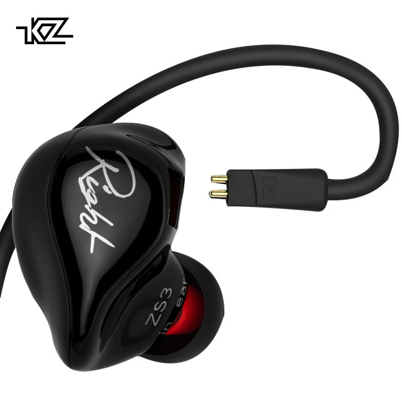 suspender Cualquier Desierto Auriculares negros KZ ZS3 1DD Dynamic In Ear Audio monitores aislantes de  ruido HiFi música deportes auriculares con micrófono|Auriculares y  audífonos| - AliExpress