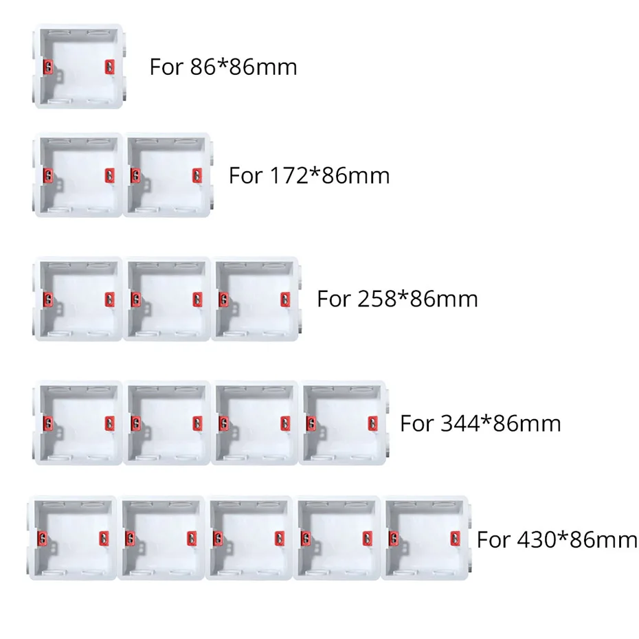 Монтажная коробка для 86*86 мм настенного выключателя и розетки адрель кассета универсальная Белая настенная задняя распределительная коробка