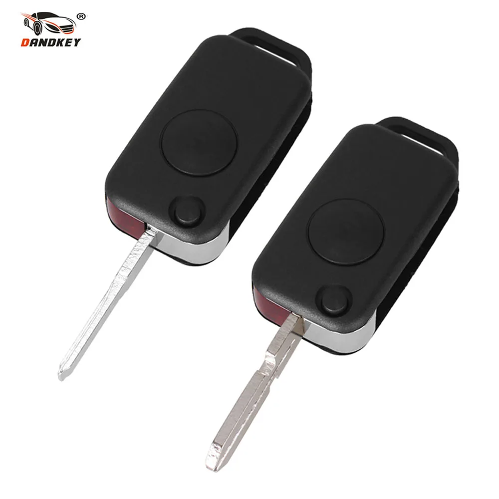 

DANDKEY 1 Button Blade Key Shell Case Fob Replacement For Mercedes-Benz Car Key Shell W168 W124 W202 1984-2004
