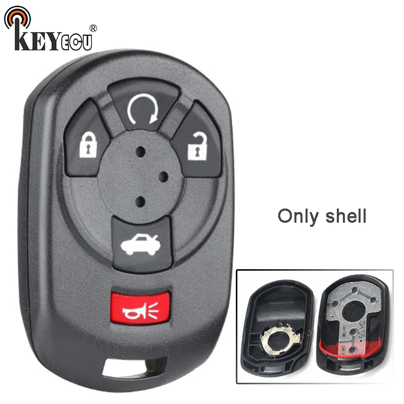 KEYECU 10x for Cadillac STS 2005 2007 Replacement 4+1 5 Button Start