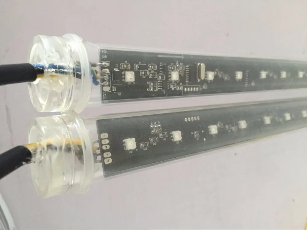 10 шт. DMX512 360 градусов 3D светодиодный цифровой Метеор трубки; освещение-водопад трубки; 1,0 м длиной; 16 пикселей/Каждая трубка; IP65; DC12V; диаметр 30 мм
