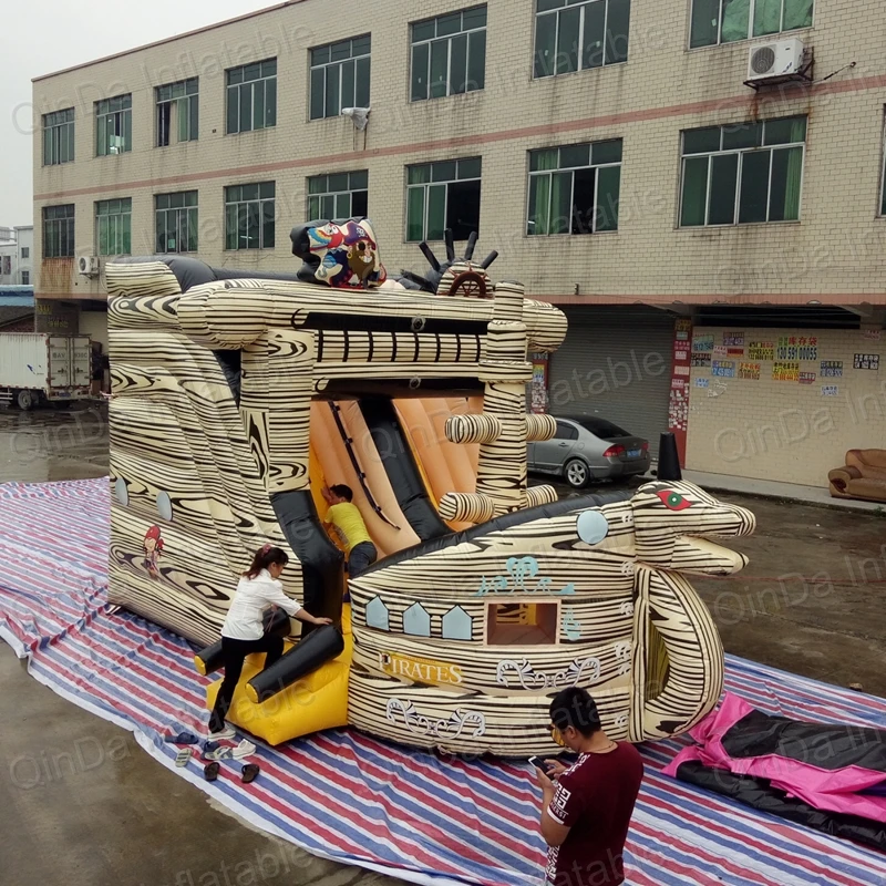Надувной пиратский корабль Bounce дом строительство грузовик надувной замок дом для детской вечеринки