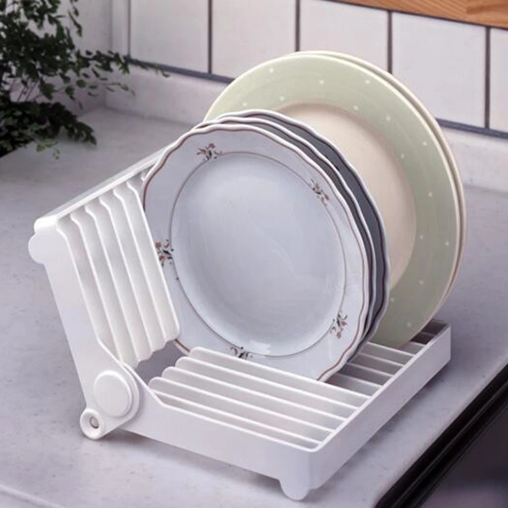 Кухонные аксессуары белый цвет складные пластины слив стеллаж для хранения тарелок сушилка для посуды шкаф-органайзер для кухни 1 шт