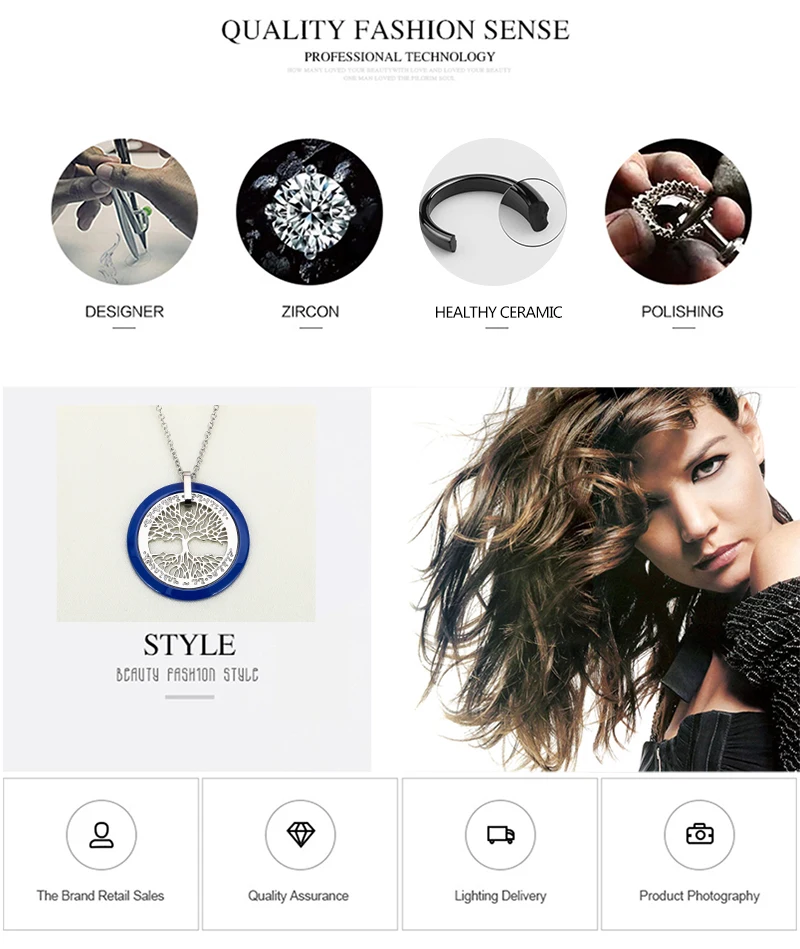 Модные подвески, ожерелье серебряного цвета из нержавеющей стали, керамическое женское и мужское ювелирное ожерелье, подарок на Рождество